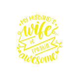 My Husband Wife Awesome Sticker 17x17 Cm Sarı