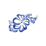 Hibiskus Çiçeği Sticker 17x17 Cm Mavi