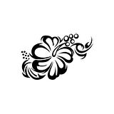 Hibiskus Çiçeği Sticker 17x17 Cm Siyah