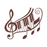 Müzik ve Nota Sticker 17x17 Cm Kahverengi