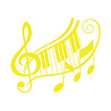 Müzik ve Nota Sticker 17x17 Cm Sarı