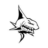 Kızgın Köpek Balığı Sticker 17x17 Cm Siyah