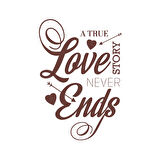 Love never Ends Sticker 17x17 Cm Kahverengi
