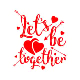 Lets be Together Sticker 17x17 Cm Kırmızı