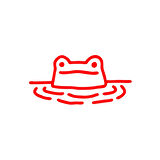 Kurbağa Sticker 17x17 Cm Kırmızı