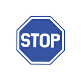 Stop Stikcer 17x17 Cm Mavi