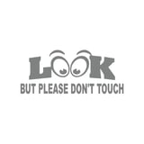 Bak ama dokunma İngilizce Sticker 17x17 Cm Gri