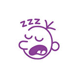 Zzz Uyuyan Surat Sticker 17x17 Cm Mor