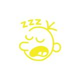 Zzz Uyuyan Surat Sticker 17x17 Cm Sarı