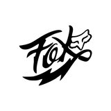 Fox Tilki Sticker 17x17 Cm Siyah