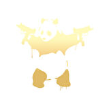 S*lahlı Panda Sticker 17x17 Cm Gold