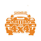 4x4 Off Road Jeep  Sticker 17x17 Cm Turuncu