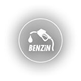 Benzin Araba Sticker 17x17 Cm Beyaz