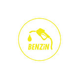 Benzin Araba Sticker 17x17 Cm Sarı