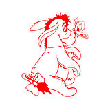 Eşek Araba Sticker 17x17 Cm Kırmızı