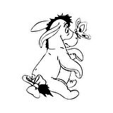 Eşek Araba Sticker 17x17 Cm Siyah