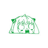 Anime Araba Sticker 17x17 Cm Yeşil