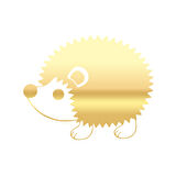 Sevimli Kirpi Araba Sticker 17x17 Cm Gold