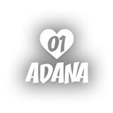 Kalpli 01 Adana Araba Sticker 17x17 Cm Beyaz