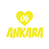 Kalpli 06 Ankara Araba Sticker 17x17 Cm Sarı