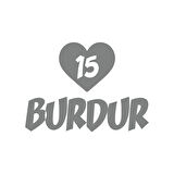 Kalpli 15 Burdur Araba Sticker 17x17 Cm Gri