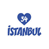 Kalpli 34 İstanbul Araba Sticker 17x17 Cm Mavi