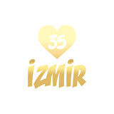 Kalpli 35 İzmir Araba Sticker 17x17 Cm Gold