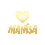 Kalpli 45 Manisa Araba Sticker 17x17 Cm Gold