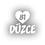 Kalpli 81 Düzce Araba Sticker 17x17 Cm Beyaz
