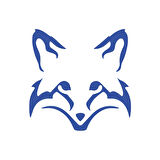 Tilki Kafası Araba Sticker 17x17 Cm Mavi