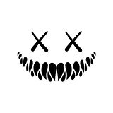 Şeytan Gülen Yüz Araba Sticker 17x17 Cm Siyah