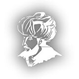 Fatih Sultan Mehmet Araba Sticker 17x17 Cm Beyaz