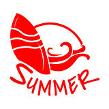 Summer Araba Sticker  17x17 Cm Kırmızı