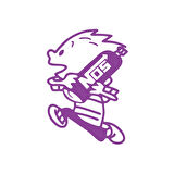 Nos Taşıyan Çocuk Araba Sticker 17x17 Cm Mor