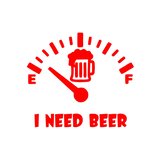 I Need Beer Araba Sticker  17x17 Cm Kırmızı