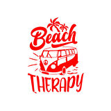 Beach Therapy Araba Sticker 17x17 Cm Kırmızı