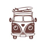 Karavan Araba Sticker  17x17 Cm Kahverengi