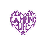 Camping Life Araba Sticker 17x17 Cm Mor