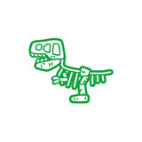 Dinozor Fosil Araba Sticker 17x17 Cm Yeşil