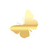 Kelebek Araba Sticker 17x17 Cm Gold