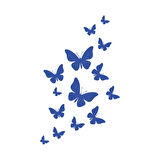 Uçan Kelebekler Araba Sticker  17x17 Cm Mavi