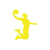 Basketbol Oynayan Adam Araba Sticker 17x17 Cm Sarı