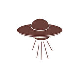 Ufo Araba Sticker 17x17 Cm Kahverengi