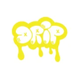 Graffiti Drip Araba Sticker 17x17 Cm Sarı