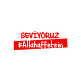 Seviyoruz Allah Affetsin Araba Sticker 17x17 Cm Kırmızı