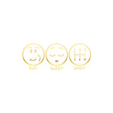 Eat Sleep Drift Araba Sticker 17x17 Cm Gold