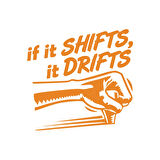 If It Shifts It Drifts Araba Sticker 17x17 Cm Turuncu