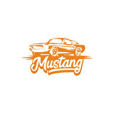 Mustang Araba Silüet Sticker 17x17 Cm Turuncu