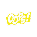 Oops Araba Sticker 17x17 Cm Sarı