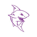 Köpek Balığı Araba Sticker 17x17 Cm Mor